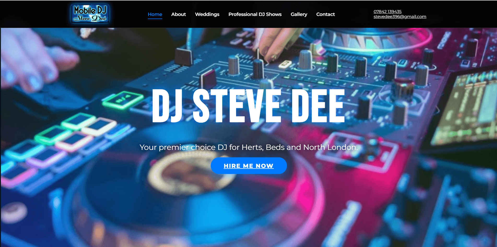 Modern DJ Website built by EJSCOTT Group