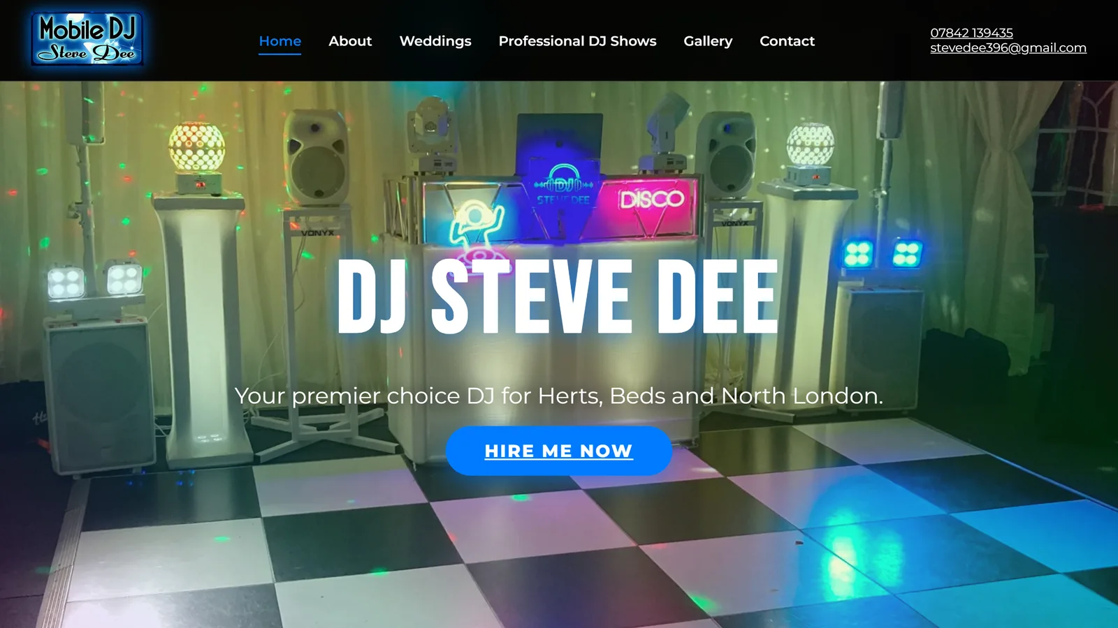 DJ Steve Dee website built by EJSCOTT Group