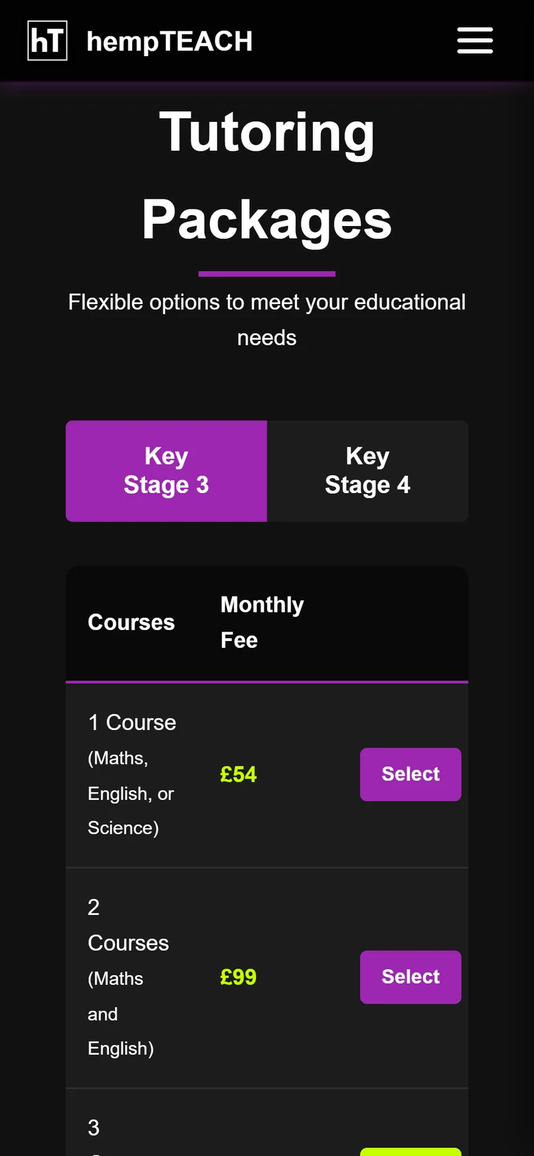 hempTEACH pricing on a phone