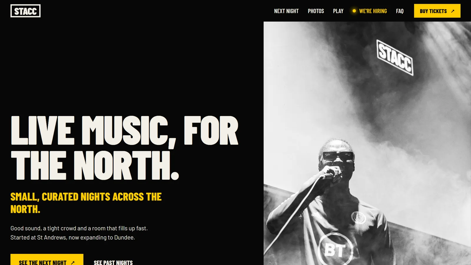 STACC Sessions website built by EJSCOTT Group