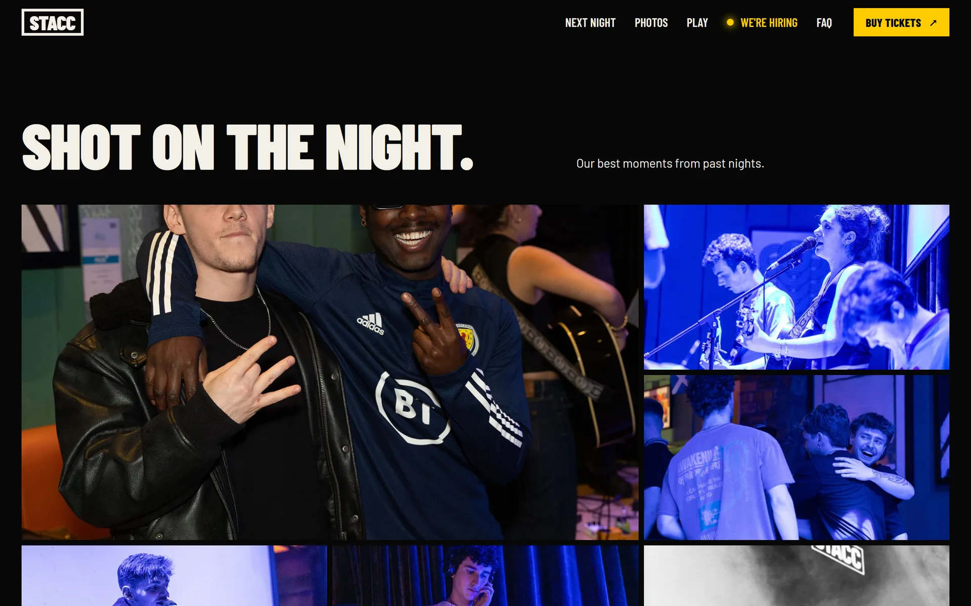 STACC photo gallery titled "Shot on the night" showing crowds and performers